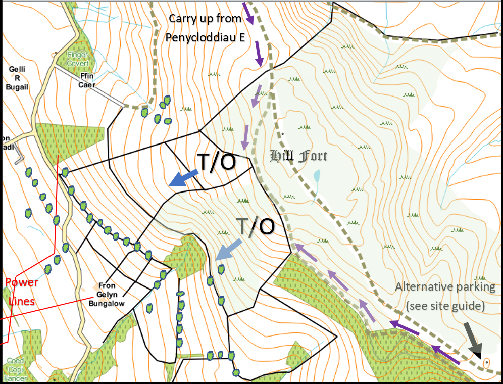 Penycloddiau West site map